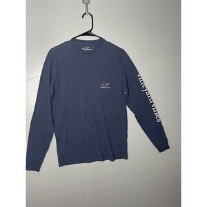 Vineyard Vines Mens Long Sleeve T-Shirt Blue Pocket Crew Neck Whale Tee Size:XS